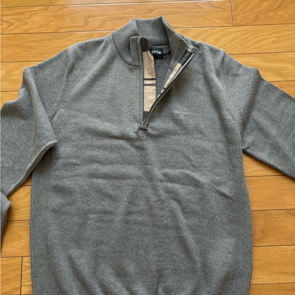Barbour Gray Zip Up Men's Sweater - Picture 1 of 2
